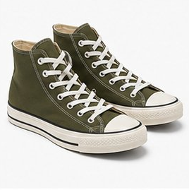Army Olive High Top Canvas Lace-Up Sneakers