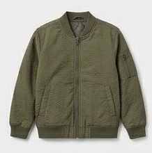 Army Olive Quilted Nylon Bomber Jacket
