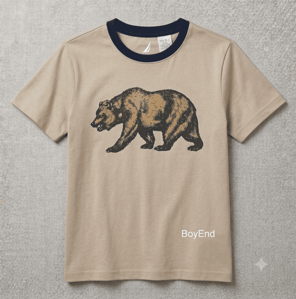 Beige Tan California Bear Graphic Tee