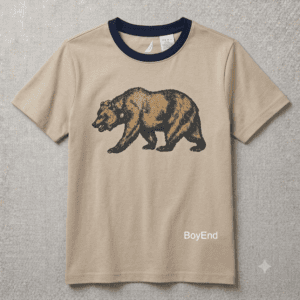 Beige Tan California Bear Graphic Tee