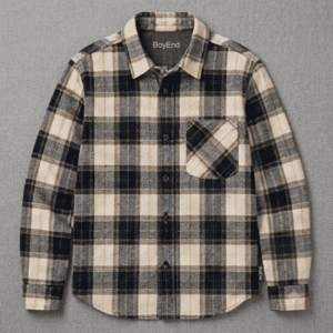 Beige Tan Plaid Flannel Overshirt