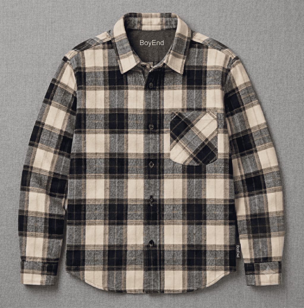 Beige Tan Plaid Flannel Overshirt