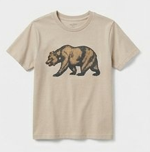 Beige Tan California Bear Graphic Tee