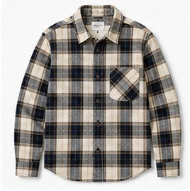 Beige Tan Plaid Flannel Overshirt
