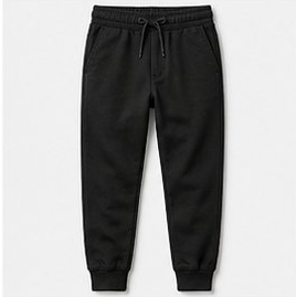 Black Elastic Waist Jogger Sweatpants
