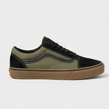 Black & Olive Suede Gum Rubber Sole Skate Shoes
