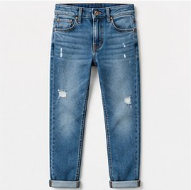 Blue Ripped Slim Fit Jeans