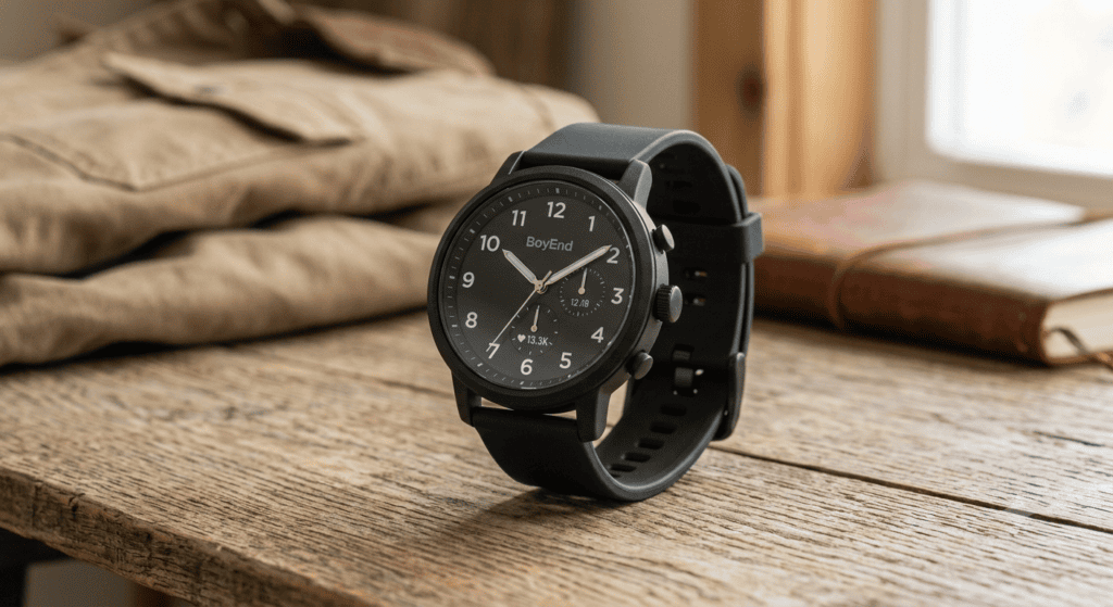 BoyEnd Black Silicone Strap Analog Smart Watch