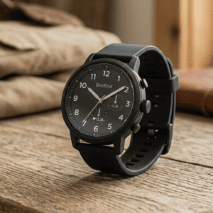 BoyEnd Black Silicone Strap Analog Smart Watch