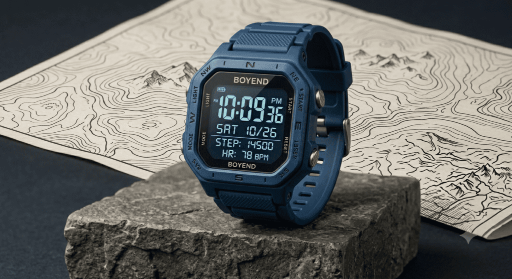 BoyEnd Blue Square Face Digital Sport Watch