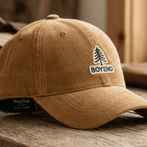 BoyEnd Camel Tan Corduroy Curved Brim Baseball Cap