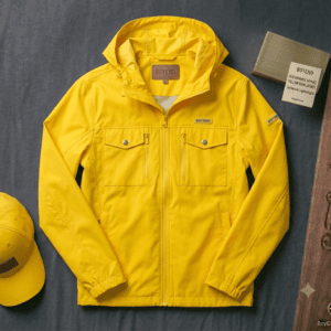 Bright Yellow Hooded Lightweight Rain Jacket