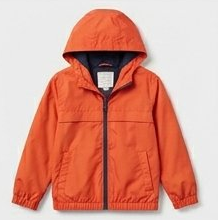 Burnt Orange Hooded Lightweight Zip-Up Windbreaker