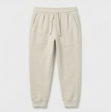 Cream Natural Off-White Elastic Waist Fleece Joggers