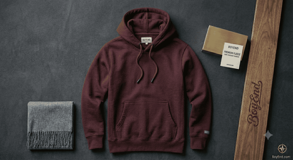 Dark Burgundy Maroon Pullover Hoodie