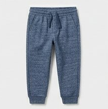 Dark Blue Heather Marl Drawstring Jogger Pants