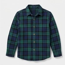 Dark Navy & Green Tartan Plaid Flannel Shirt