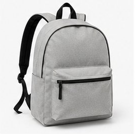 Grey Canvas Front Pocket Zip Backpack