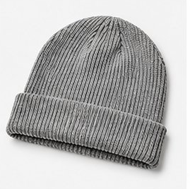 Grey Chunky Ribbed Knit Beanie
