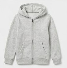 Light Heather Grey Full Zip Fleece Hoodie