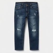 Medium Wash Distressed Slim Fit Jeans