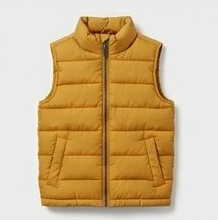 Mustard Yellow Zip-Up Quilted Puffer Vest