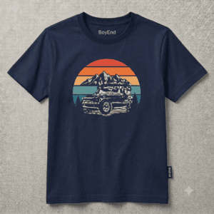 Navy Retro Truck Mountain Graphic Tee