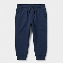 Navy Blue Drawstring Elastic Waist Jogger Pants