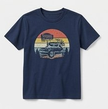 Navy Retro Truck Mountain Graphic Tee