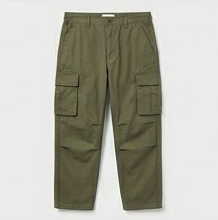 Olive Green Relaxed Straight Leg Cargo Pants