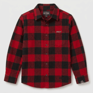 Red & Black Buffalo Check Plaid Flannel Shirt