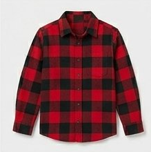 Red & Black Buffalo Check Plaid Flannel Shirt