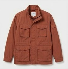 Rust Orange Multi-Pocket Utility Field Jacket