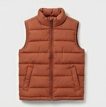 Rust Terracotta Quilted Zip-Up Puffer Vest