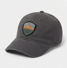 Washed Grey Mountain Embroidered Patch Cap