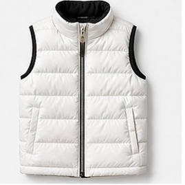 White Quilted Zip-Up Puffer Vest