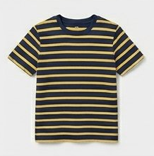 Yellow Gold & Navy Stripe Short Sleeve Tee
